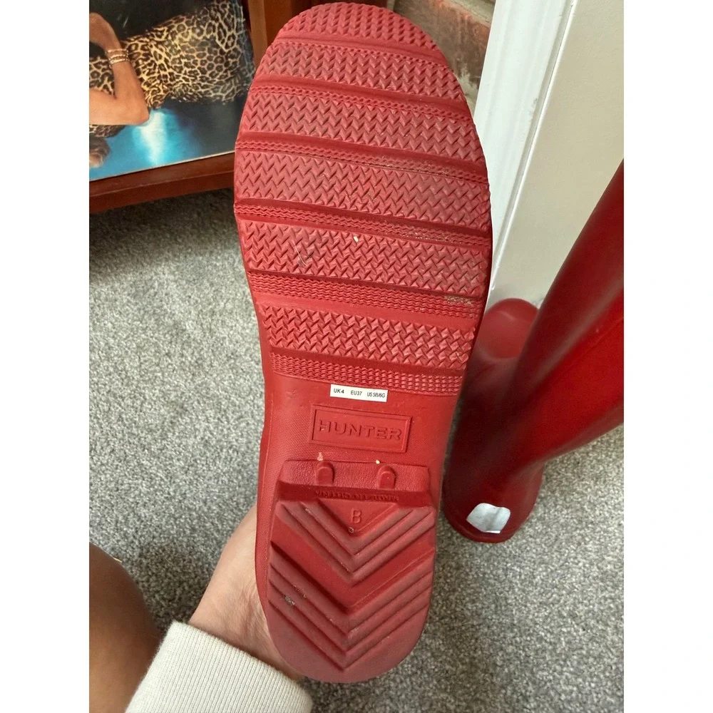 Hunter Original Kids Red Rubber Waterproof Rain Boots Size US 5B/6G EU 37